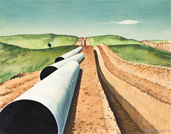 CLARENCE HOLBROOK CARTER (1904 - 2000, AMERICAN) i) Pipeline, ii) Plowing, iii) Coal.